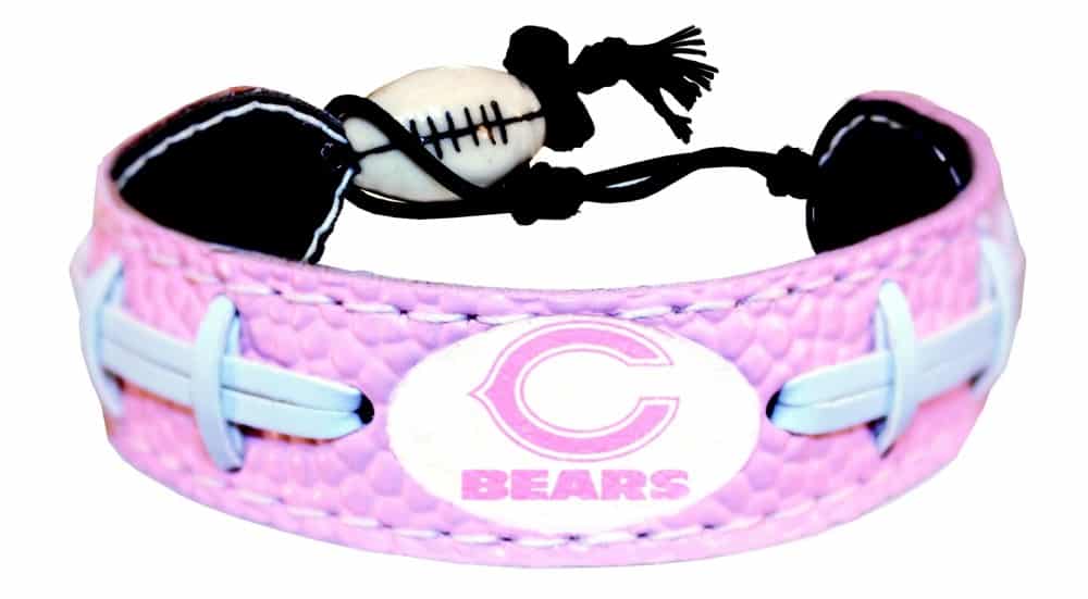 Chicago Bears Pink Football Bracelet