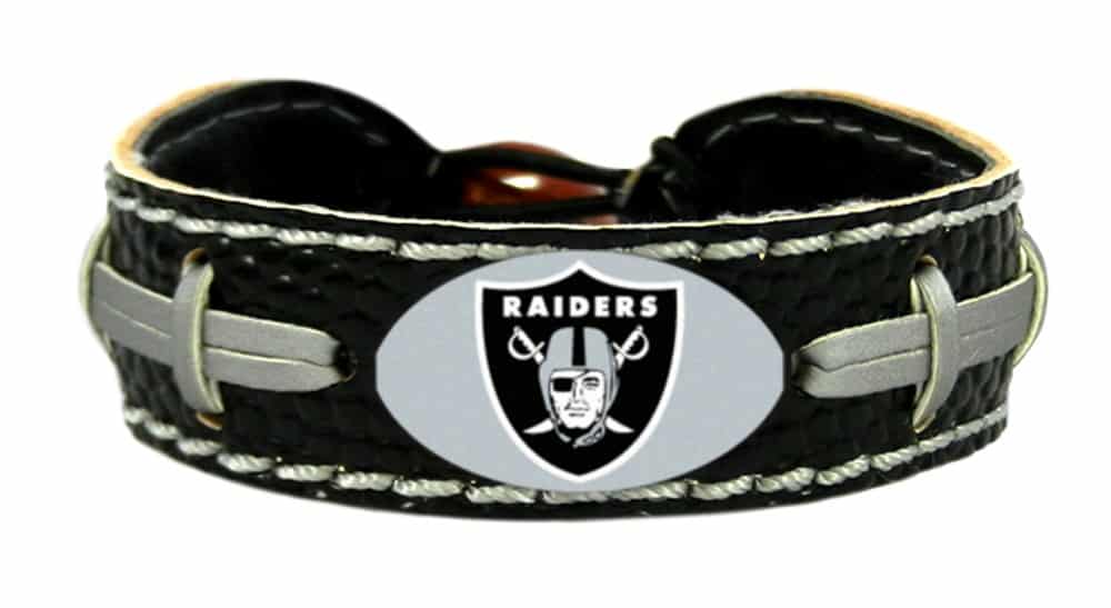 Oakland Raiders Team Color Football Bracelet