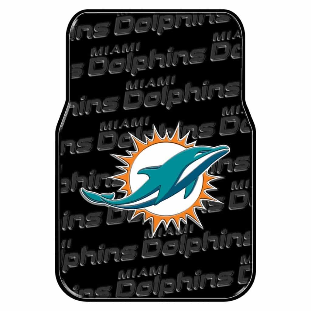 Miami Dolphins Heavy Duty Vinyl Front Seat 2 Piece Car Mat Set