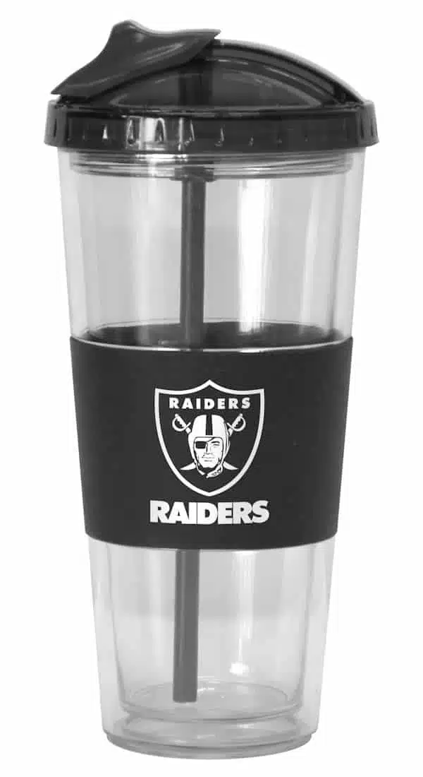 Oakland Raiders No Spill Straw Tumbler