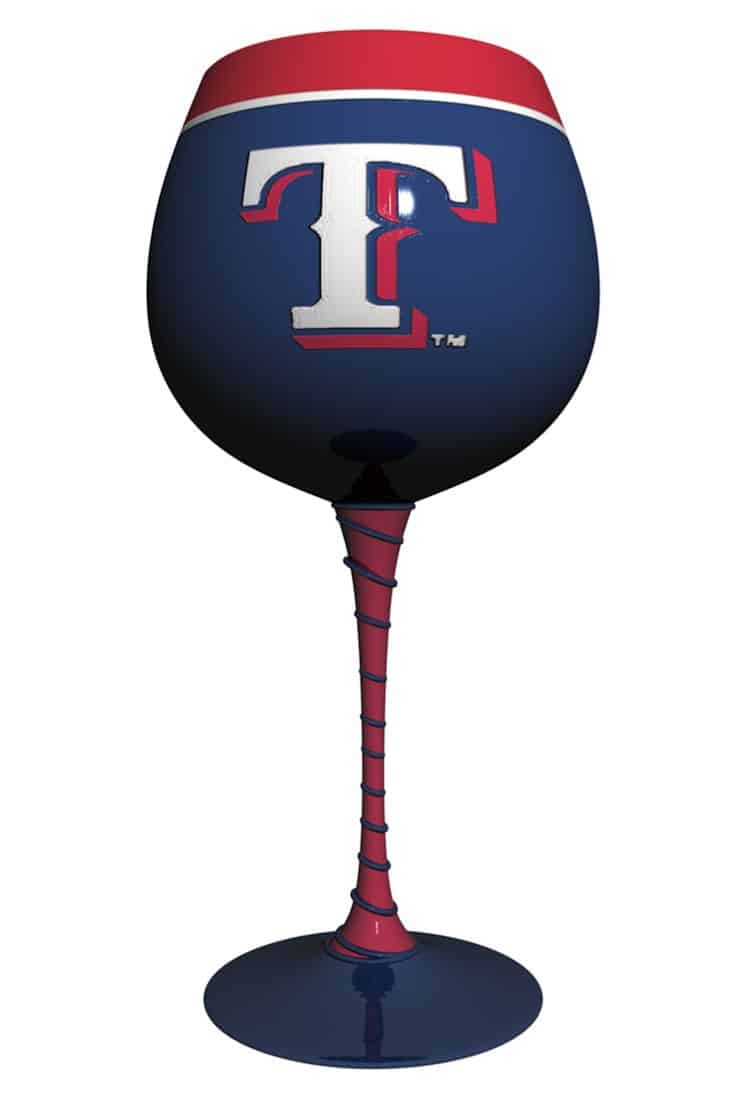 Texas Rangers Artisan Wine Glass