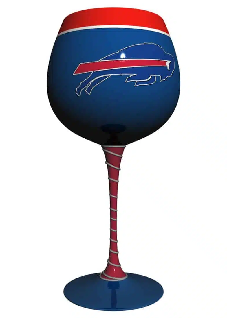 Buffalo Bills Artisan Wine Glass