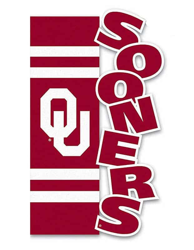 Oklahoma Sooners Applique Sculpted Garden Flag