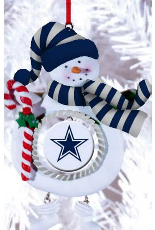 Dallas Cowboys Clay Dough Snowman Ornament
