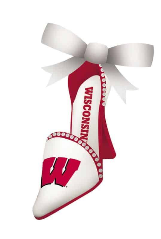 Wisconsin Badgers High Heeled Shoe Ornament