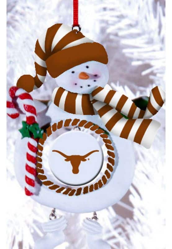 Texas Longhorns Clay Dough Snowman Ornament