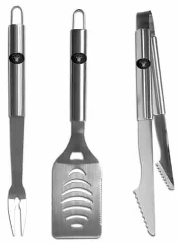 Oakland Raiders Grilling BBQ 3 Piece Utensil Set
