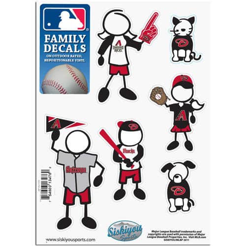 Arizona Diamondbacks 5"x7" Family Car Decal Sheet