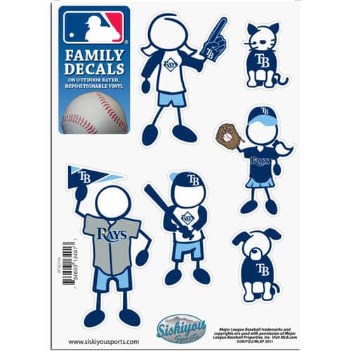 Tampa Bay Rays 5"x7" Family Car Decal Sheet