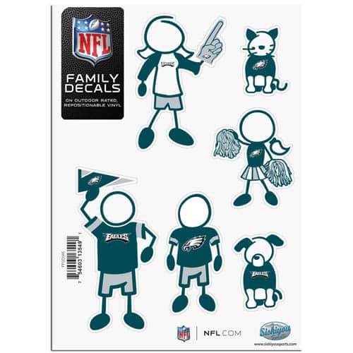 Philadelphia Eagles 5"x7" Family Car Decal Sheet