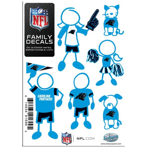 Carolina Panthers 5"x7" Family Car Decal Sheet