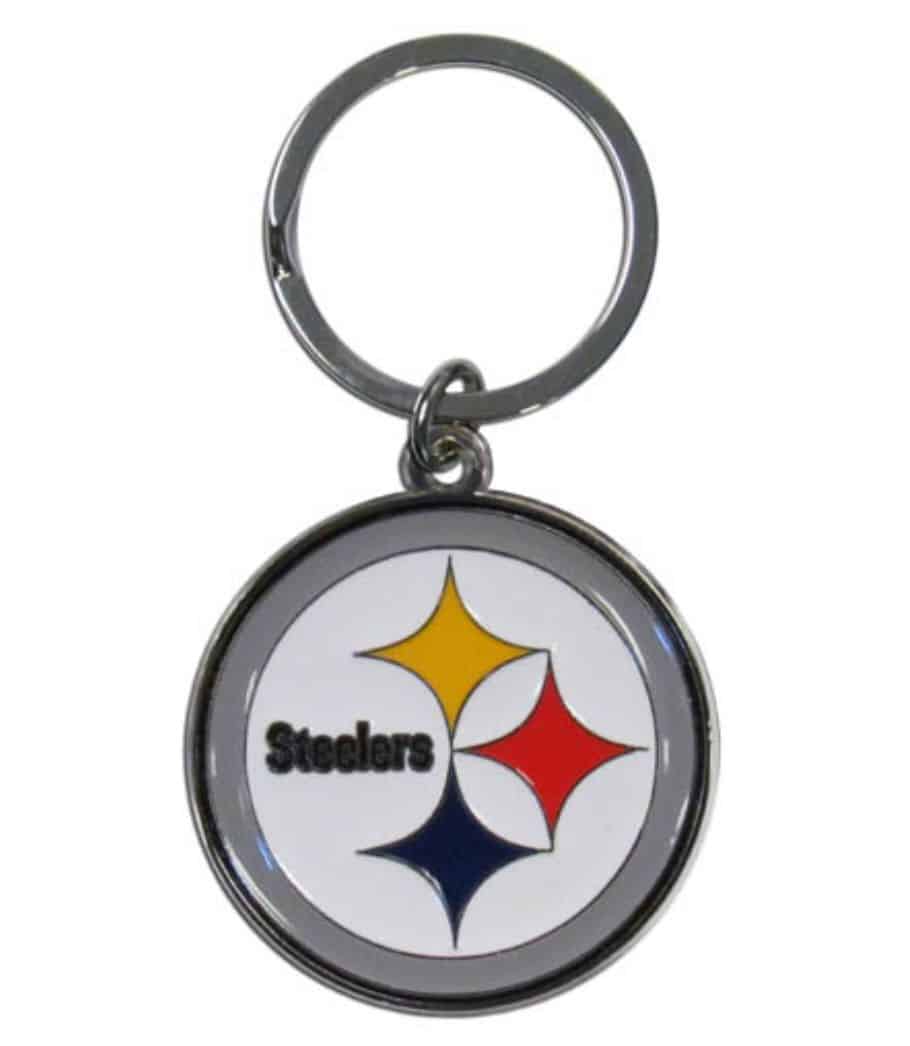 Pittsburgh Steelers Chrome Logo Cut Keychain