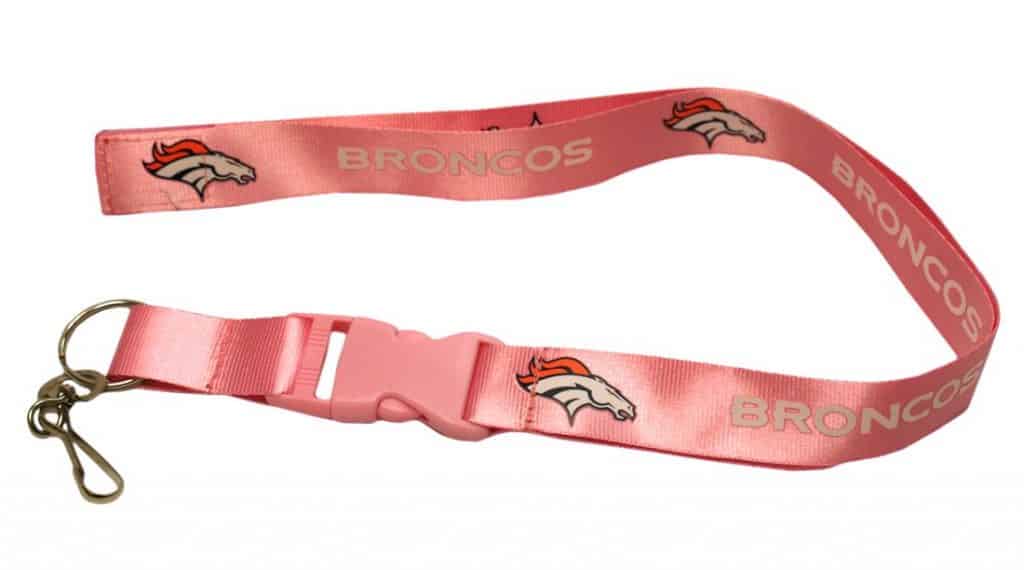 Denver Broncos Breakaway Lanyard with Key Ring - Pink