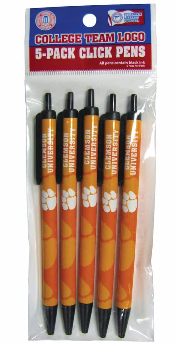 Clemson Tigers Click Pens - 5 Pack