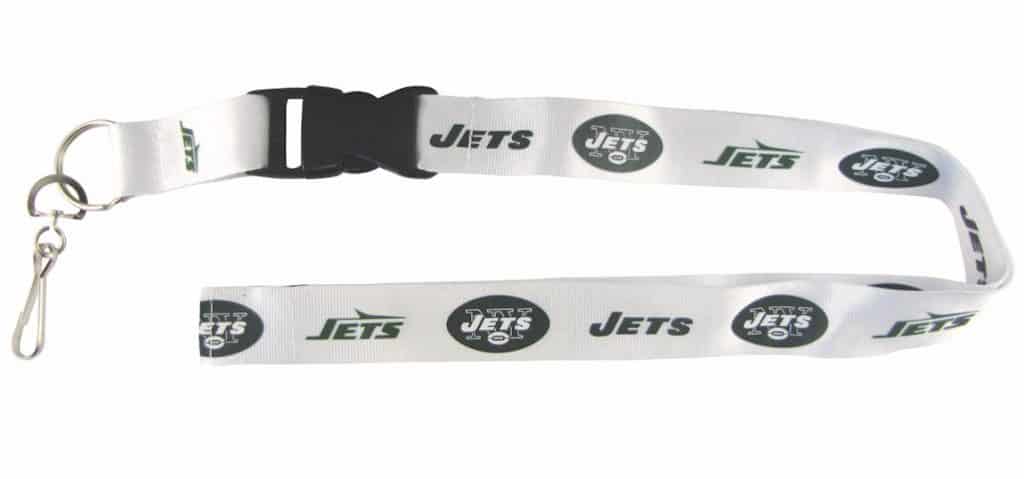 New York Jets Breakaway Lanyard with Key Ring - Retro Style