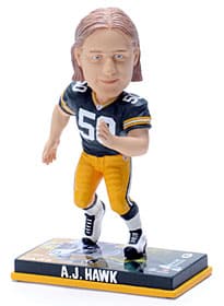 Green Bay Packers A.J. Hawk Forever Collectibles Photo Base Bobble Head