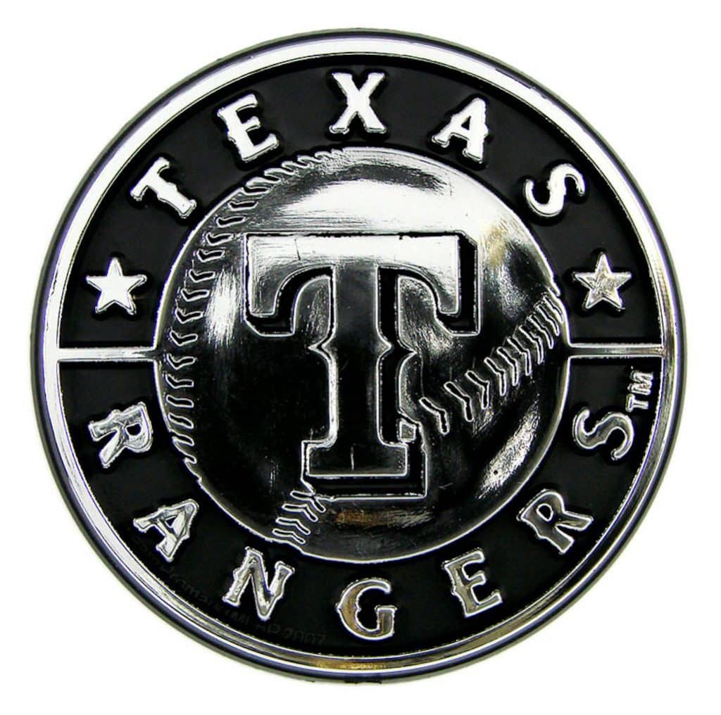 Texas Rangers Silver Auto Emblem