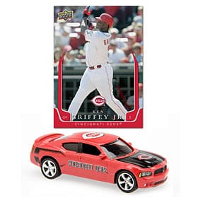 Cincinnati Reds Ken Griffey, Jr. 1:64 2008 Dodge Charger with Trading Card