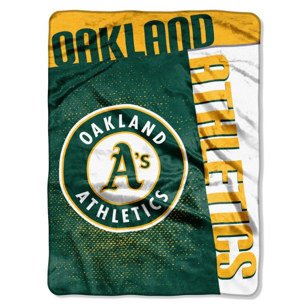 Oakland Athletics 60"x80" Royal Plush Raschel Throw Blanket - Strike Design