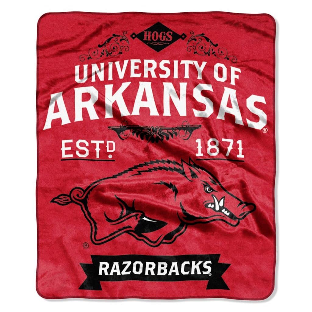 Arkansas Razorbacks 50"x60" Royal Plush Raschel Throw Blanket - Label Design