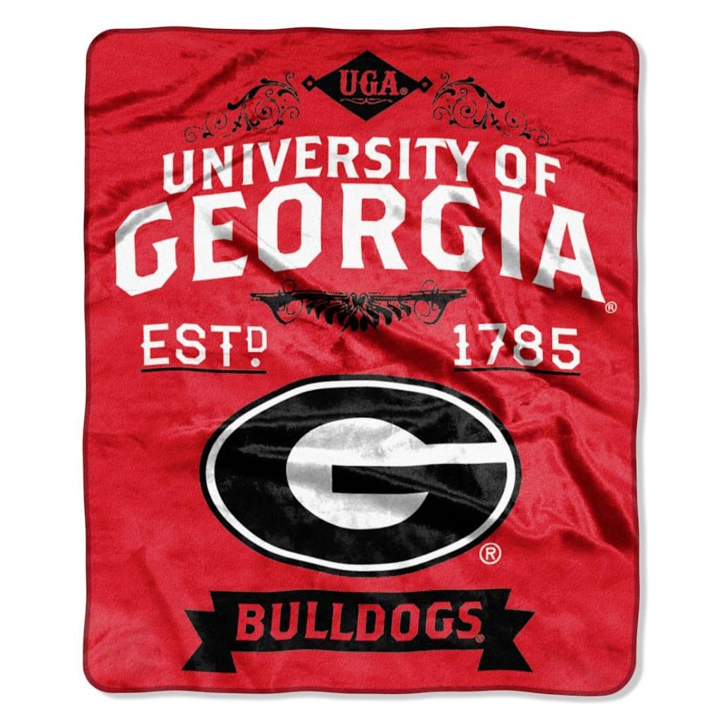 Georgia Bulldogs 50"x60" Royal Plush Raschel Throw Blanket - Label Design
