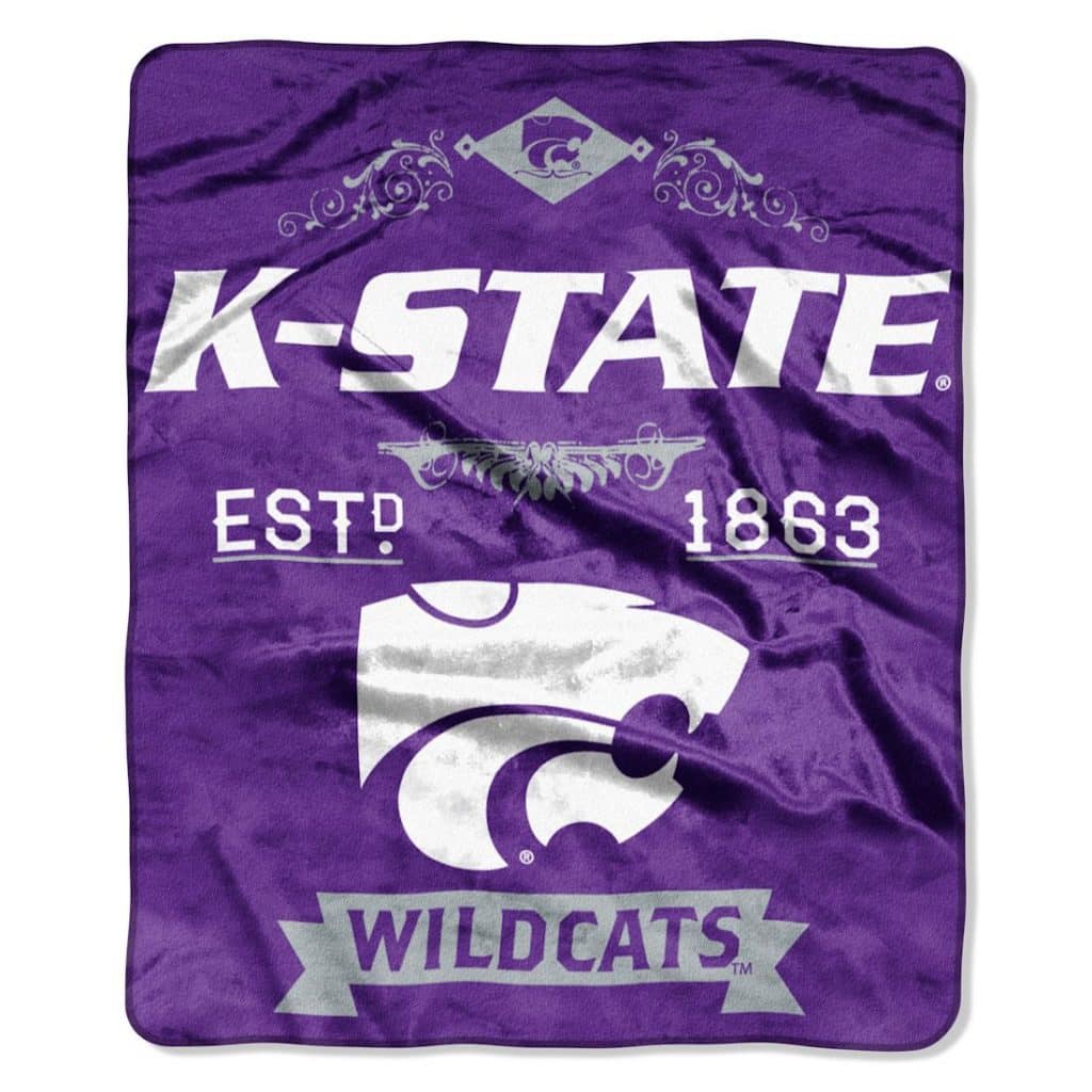 Kansas State Wildcats 50"x60" Royal Plush Raschel Throw Blanket - Label Design