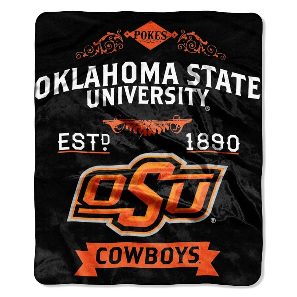 Oklahoma State Cowboys 50"x60" Royal Plush Raschel Throw Blanket - Label Design