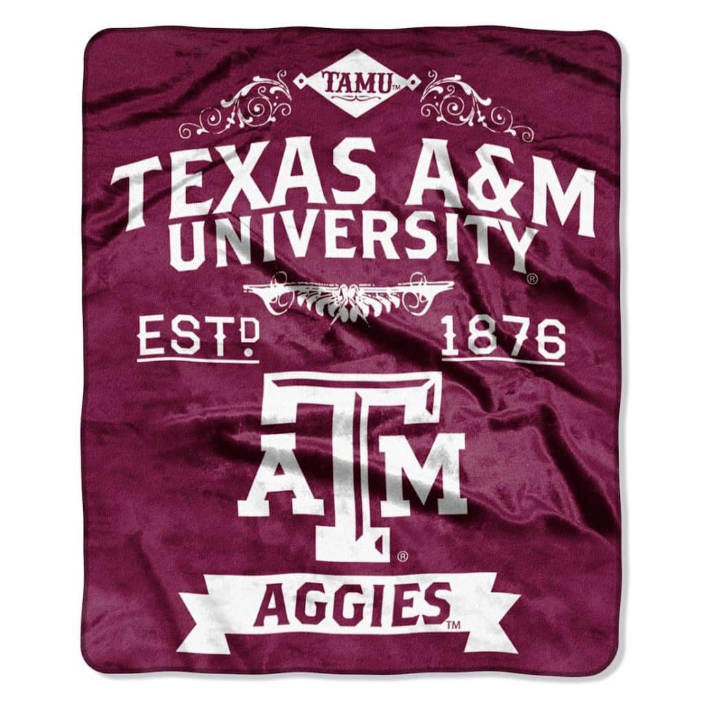 Texas A&M Aggies 50"x60" Royal Plush Raschel Throw Blanket - Label Design