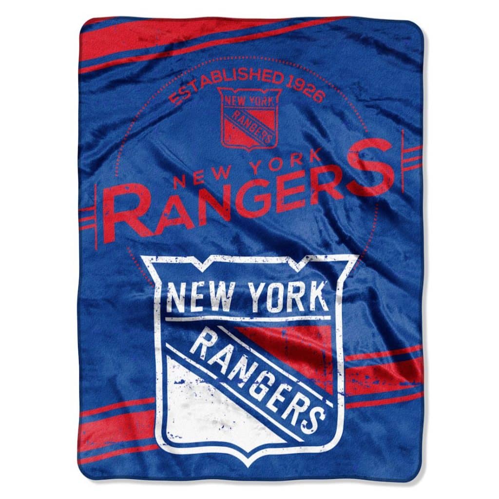 New York Rangers 60"x80" Royal Plush Raschel Throw Blanket - Stamp Design
