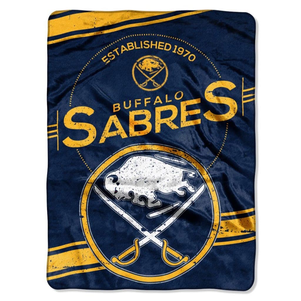 Buffalo Sabres 60"x80" Royal Plush Raschel Throw Blanket - Stamp Design