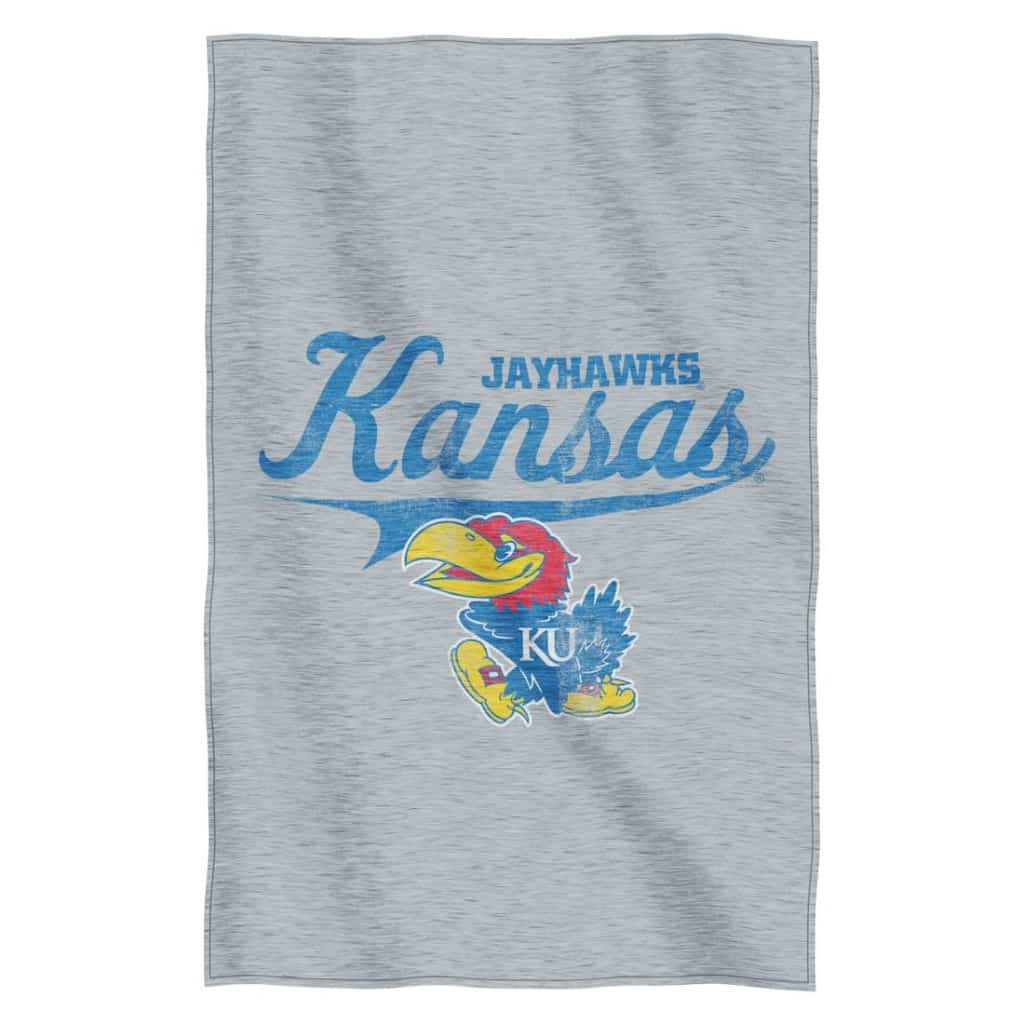 Kansas Jayhawks 54"x84"Sweatshirt Blanket - Script Design