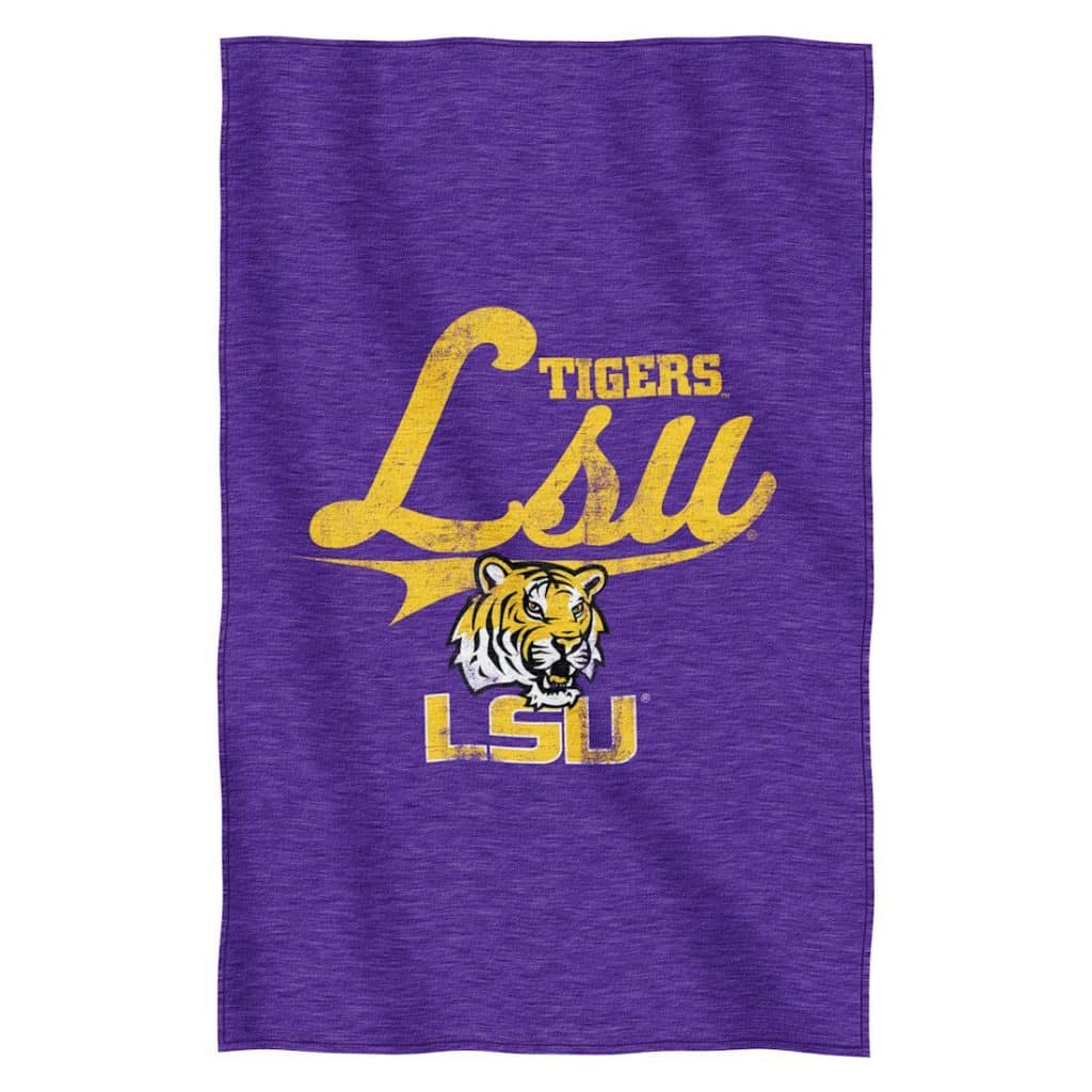 LSU Tigers 54"x84"Sweatshirt Blanket - Script Design