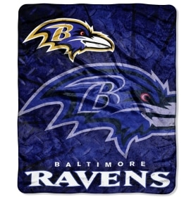 Baltimore Ravens 50"x60" Roll Out Design Royal Plush Raschel Throw Blanket