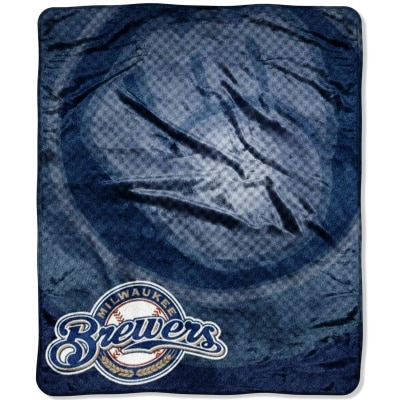 Milwaukee Brewers 50"x60" Retro Style Royal Plush Raschel Throw Blanket