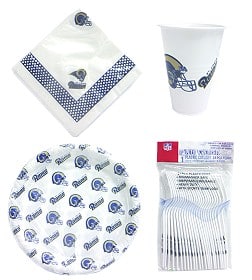 St. Louis Rams 96 Piece Plastic Dinnerware Set
