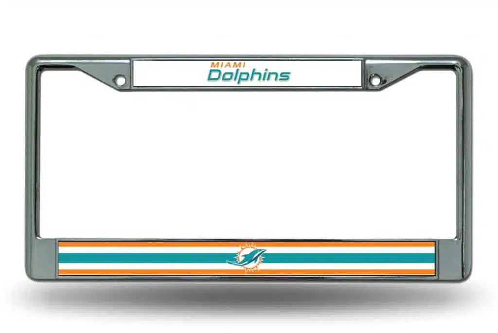 Miami Dolphins Chrome License Plate Frame