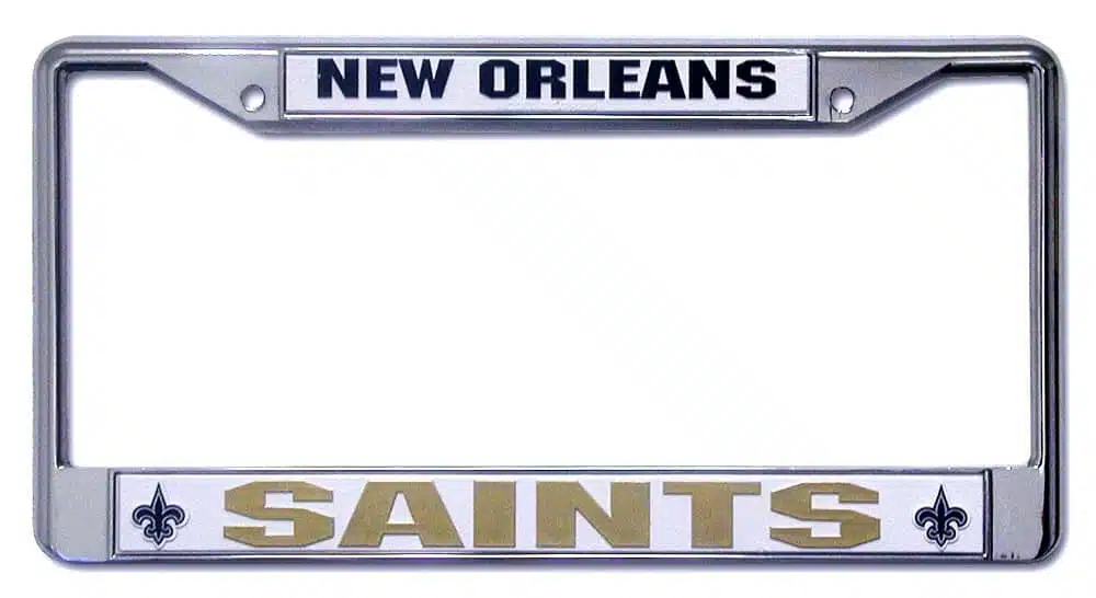 New Orleans Saints Chrome License Plate Frame