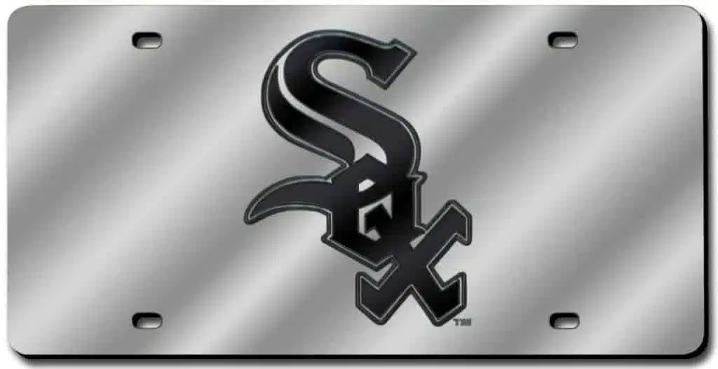 Chicago White Sox Laser Cut Silver License Plate