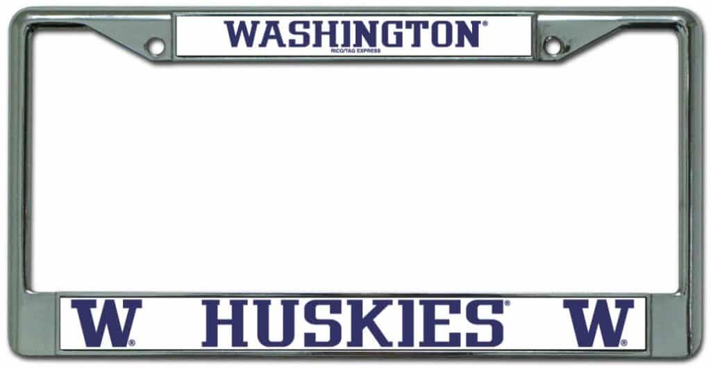 Washington Huskies Chrome License Plate Frame