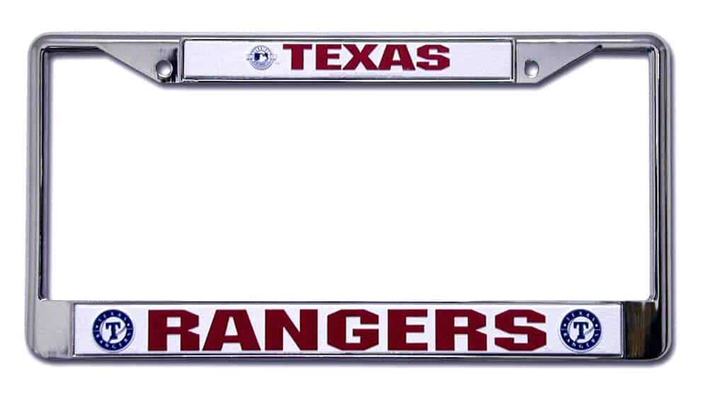Texas Rangers Chrome License Plate Frame