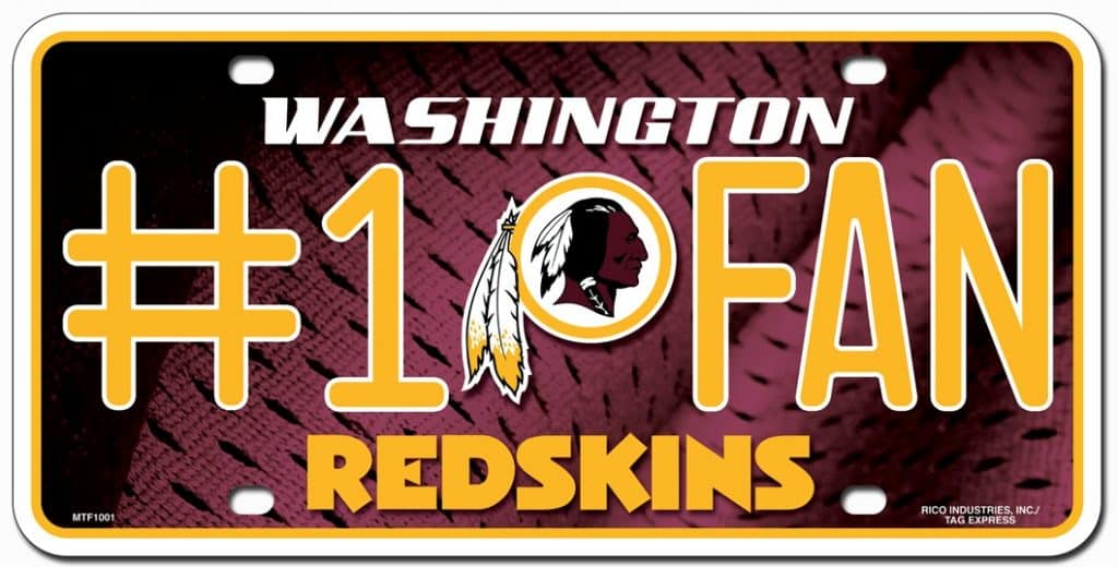 Washington Redskins License Plate - #1 Fan