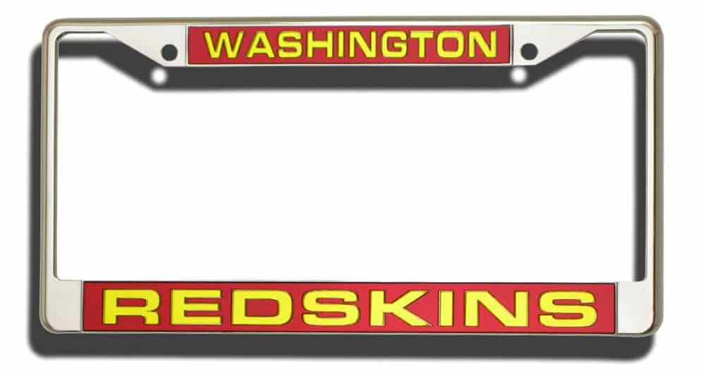 Washington Redskins Laser Cut Chrome License Plate Frame