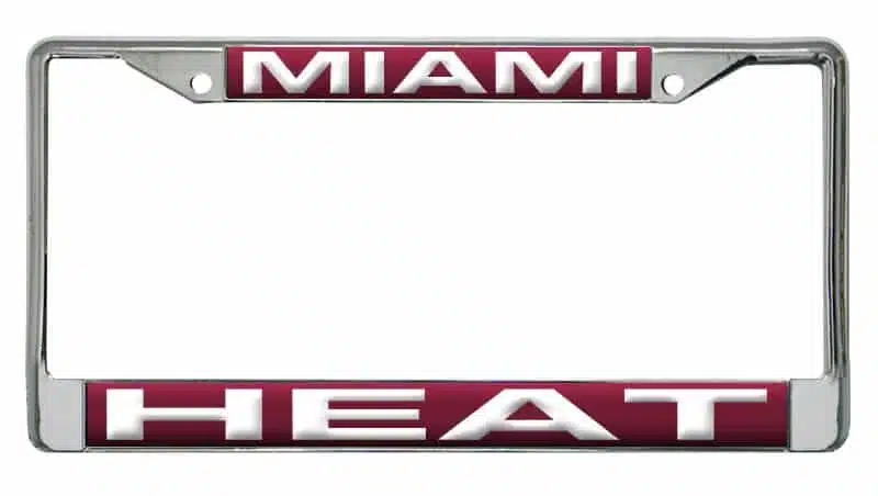 Miami Heat Laser Cut Chrome License Plate Frame