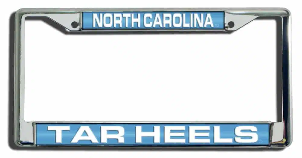 North Carolina Tar Heels Laser Cut Chrome License Plate Frame