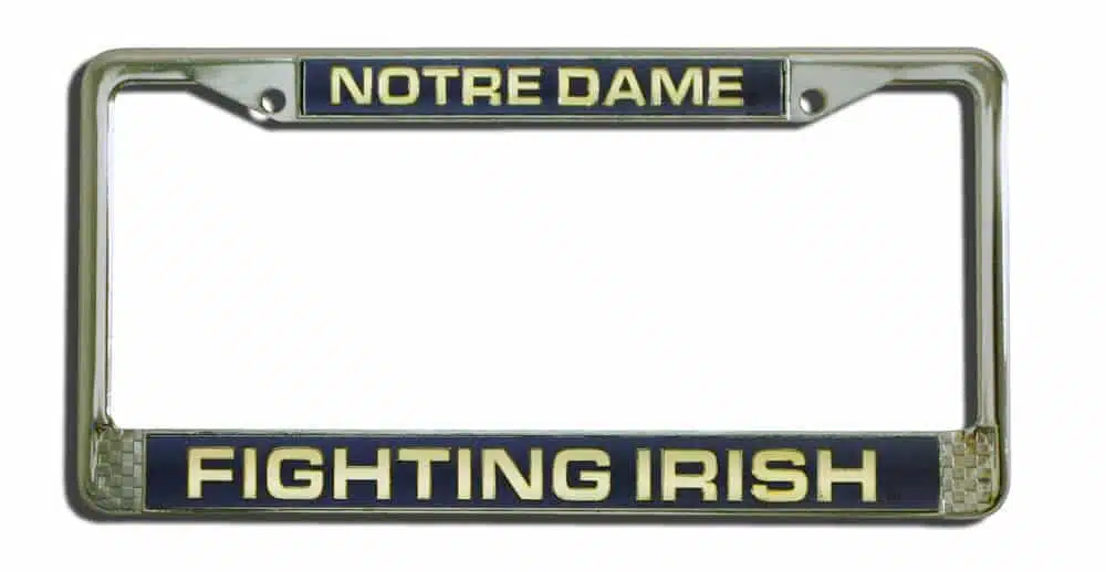 Notre Dame Fighting Irish Laser Cut Chrome License Plate Frame