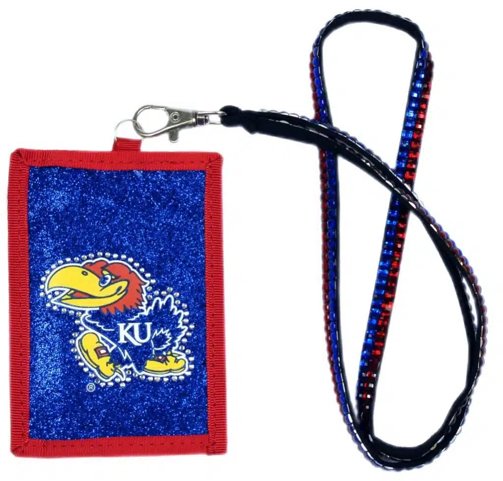 Kansas Jayhawks Beaded Lanyard Wallet