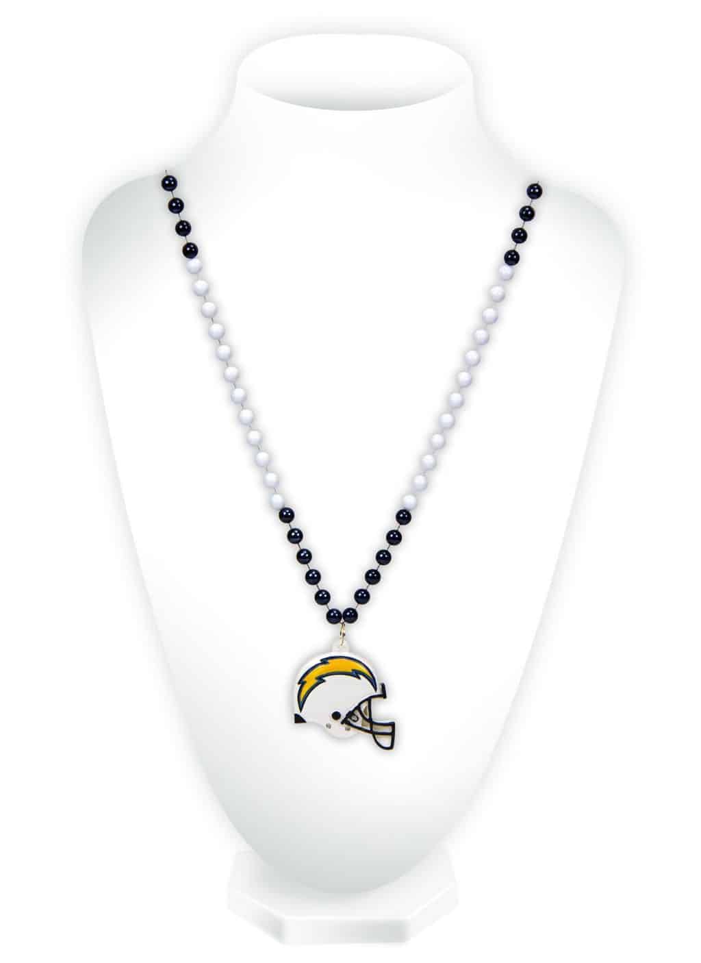 San Diego Chargers Mardi Gras Beads with Medallion