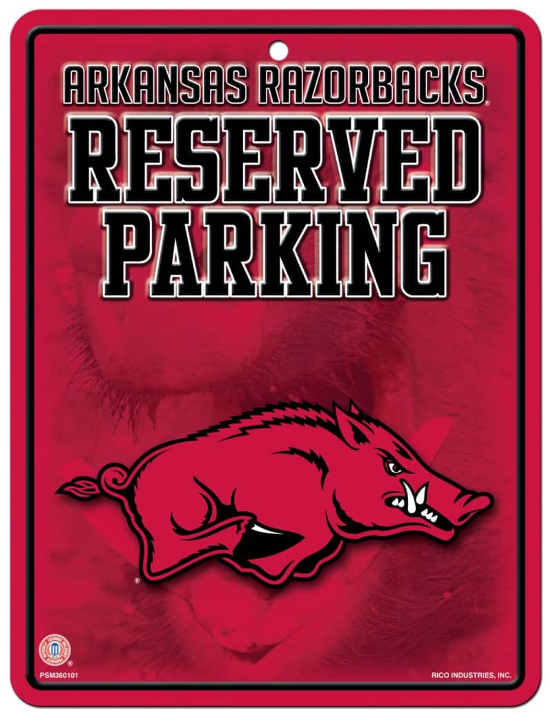 Arkansas Razorbacks Metal Parking Sign
