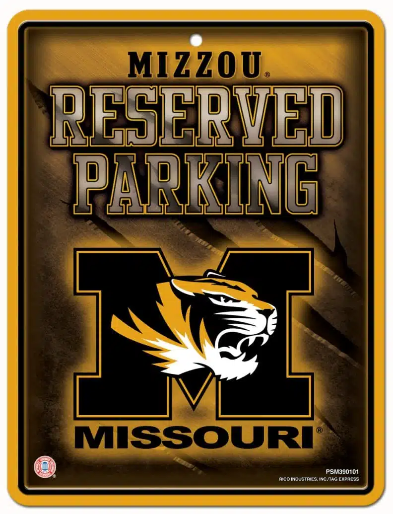 Missouri Tigers Metal Parking Sign