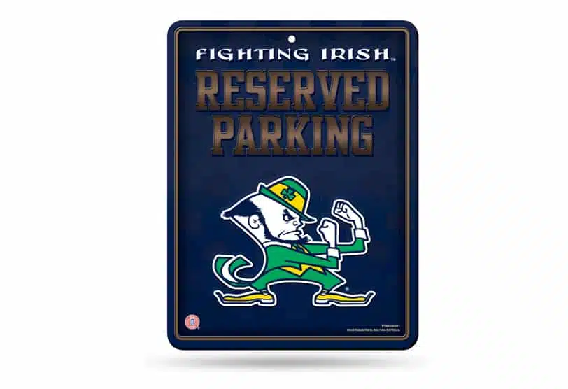 Notre Dame Fighting Irish Metal Parking Sign